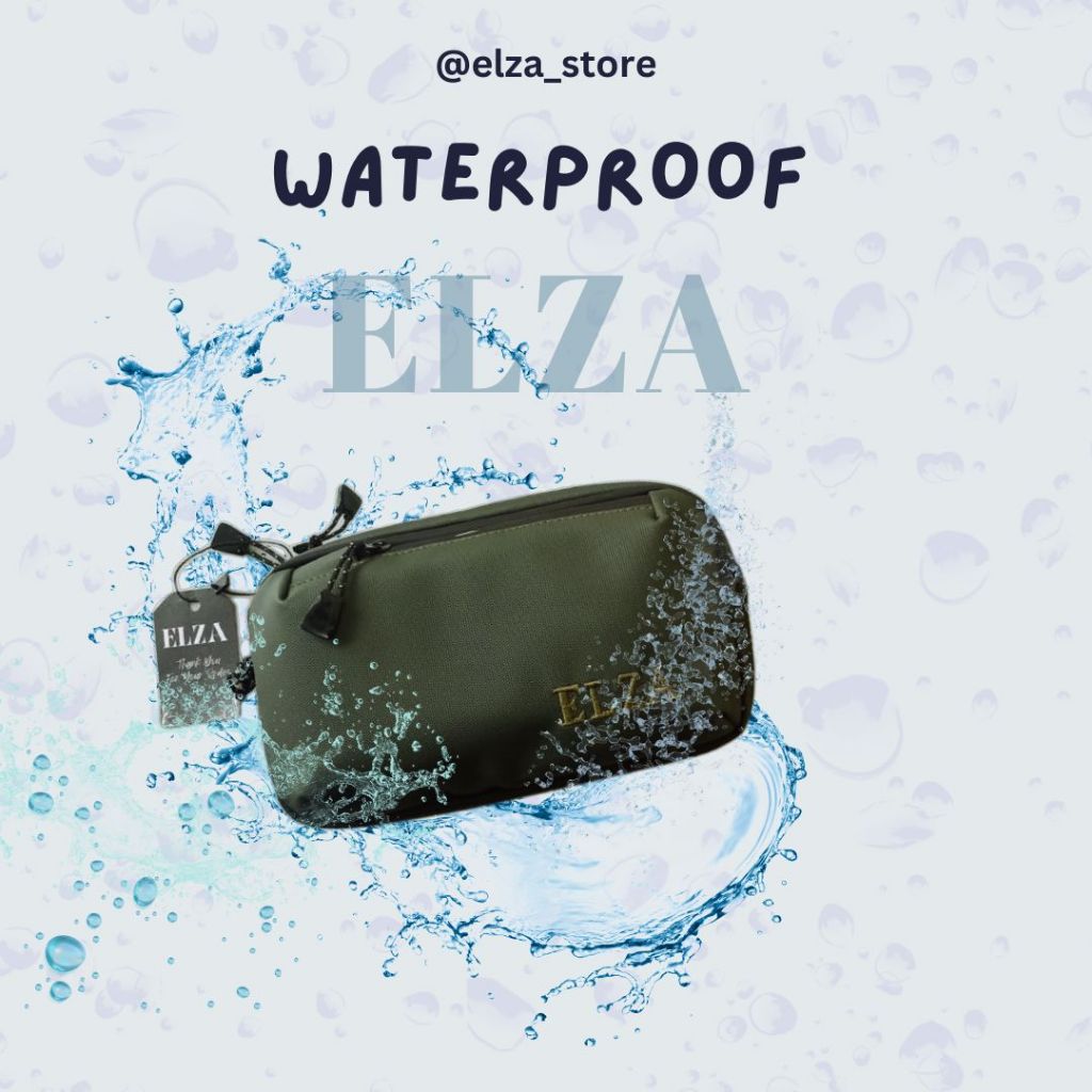 ELZA : tas slempang/handbag/slingbag/waistbag pria Warna hijau armi
