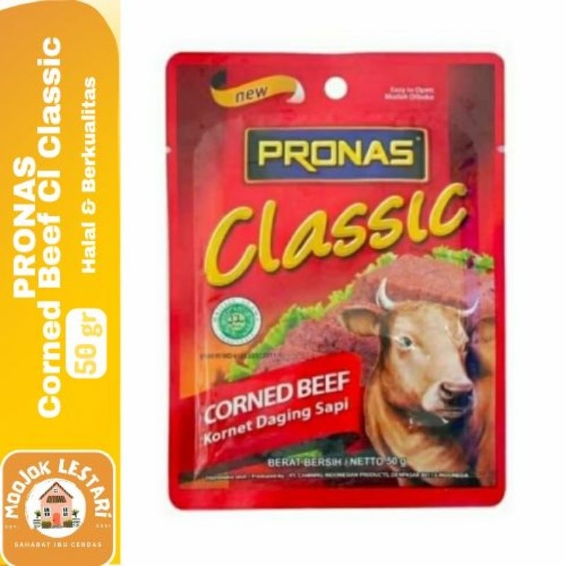 

PRONAS Corned Beef Classic 50gr Kornet Sapi Sachet Original Halal Enak