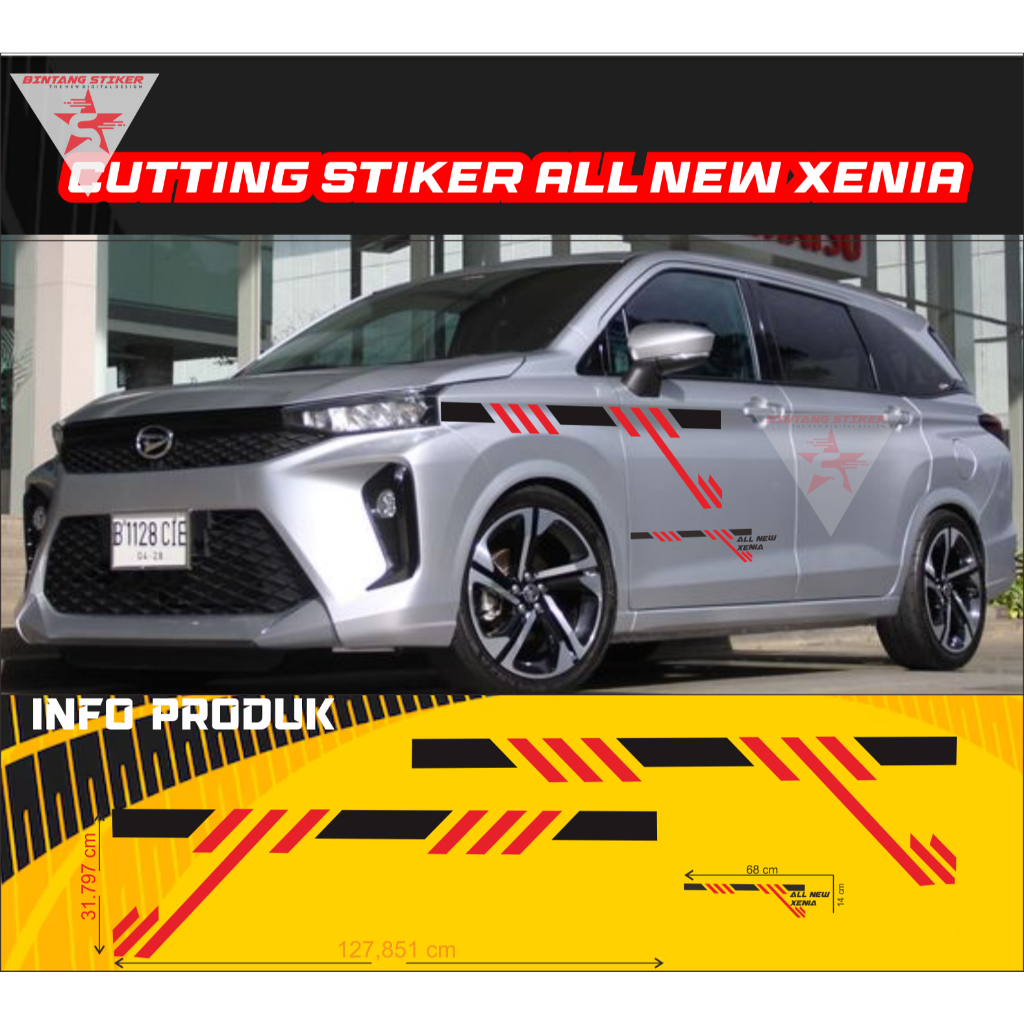 New cutting stiker mobil DIAHATSU XENIA,  stiker mobil keren