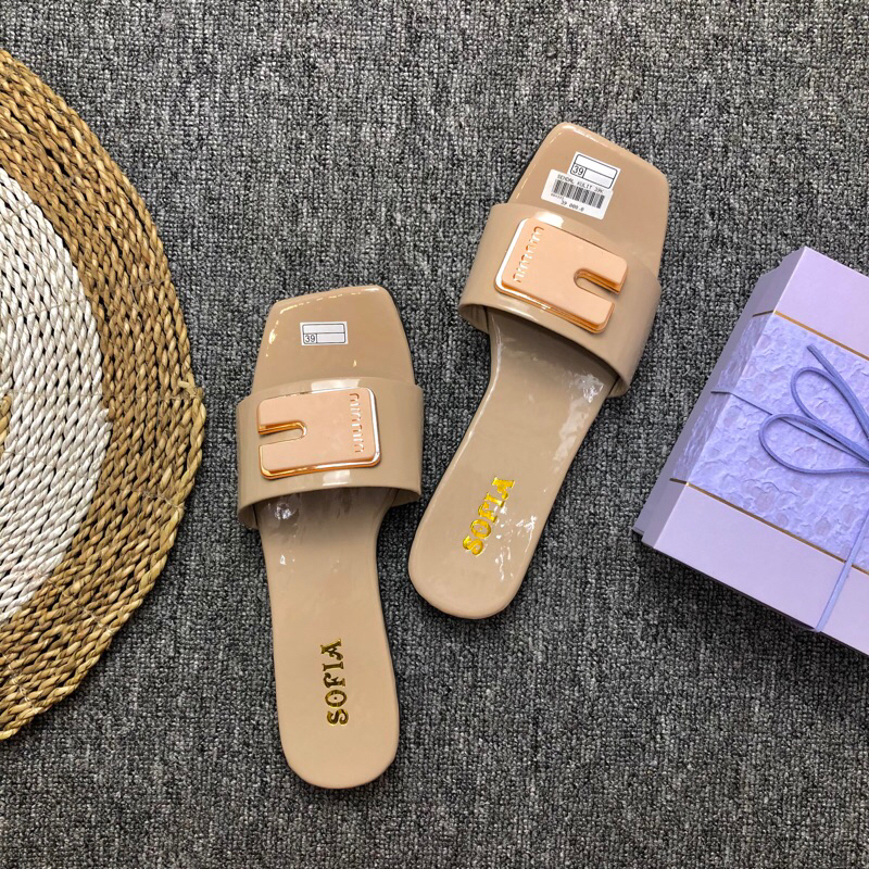 sofia shoes/sandal wanita/sandal flat/sandal teplek wanita