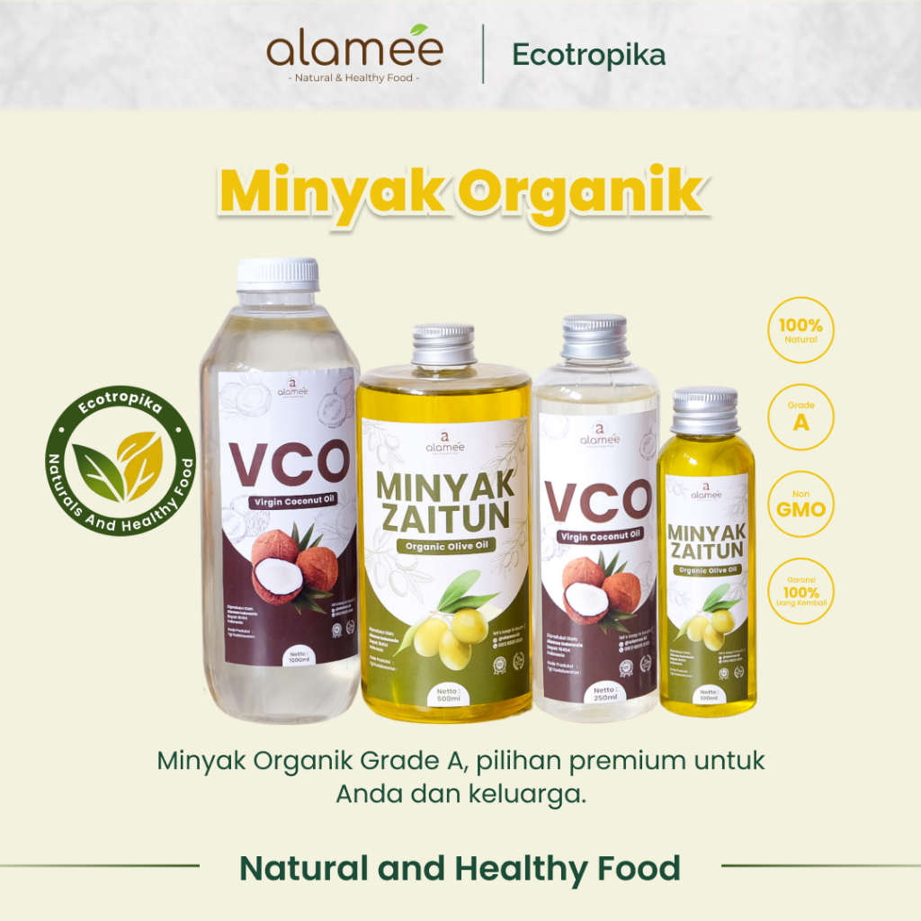 

Virgin Coconut Oil Minyak Zaitun Kelapa Murni Extra VCO Dapat Di minum Di masak Organik 100ml 250ml