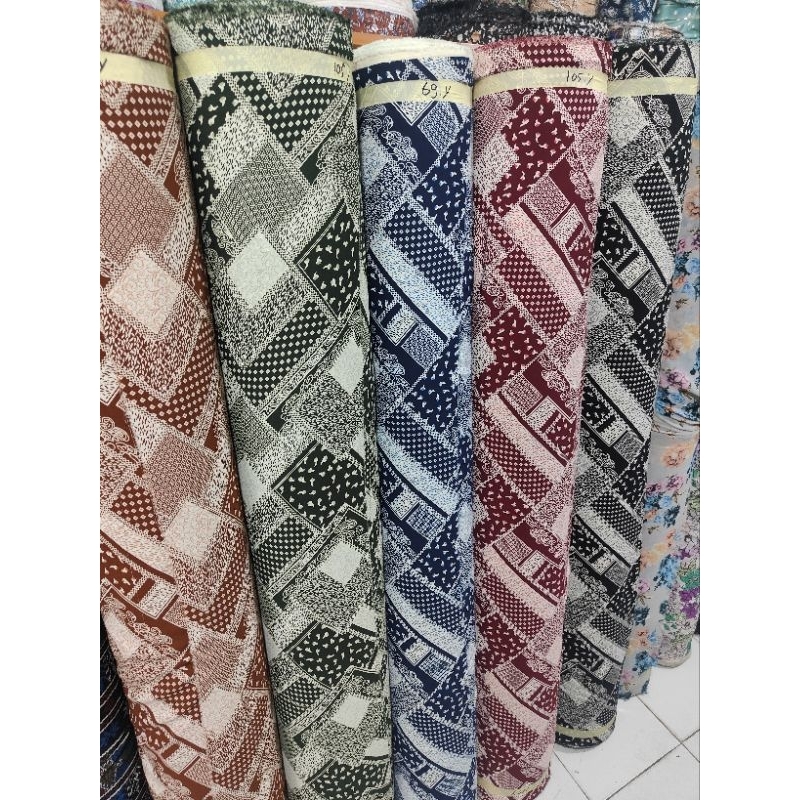 kain zara crepe motif - crepe motif garment - prada crepe motif || harga tertera 0,4m