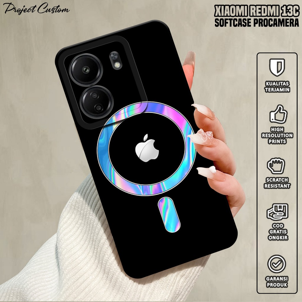 Softcase Xiaomi Redmi 13C - Case Hp Xiaomi Redmi 13C ( Logo Magsafe ) Silikon Hp Xiaomi Redmi 13C - 