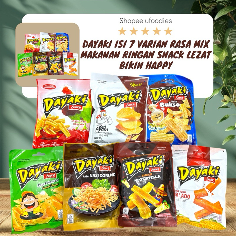 

SNACK DAYAKI ISI 7 VARIAN RASA MIX GURIH RENYAH DAN ENAK