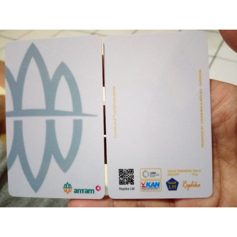 Replika kartu sertifikat Logam Mulia bahan PVC (seperti KTP)