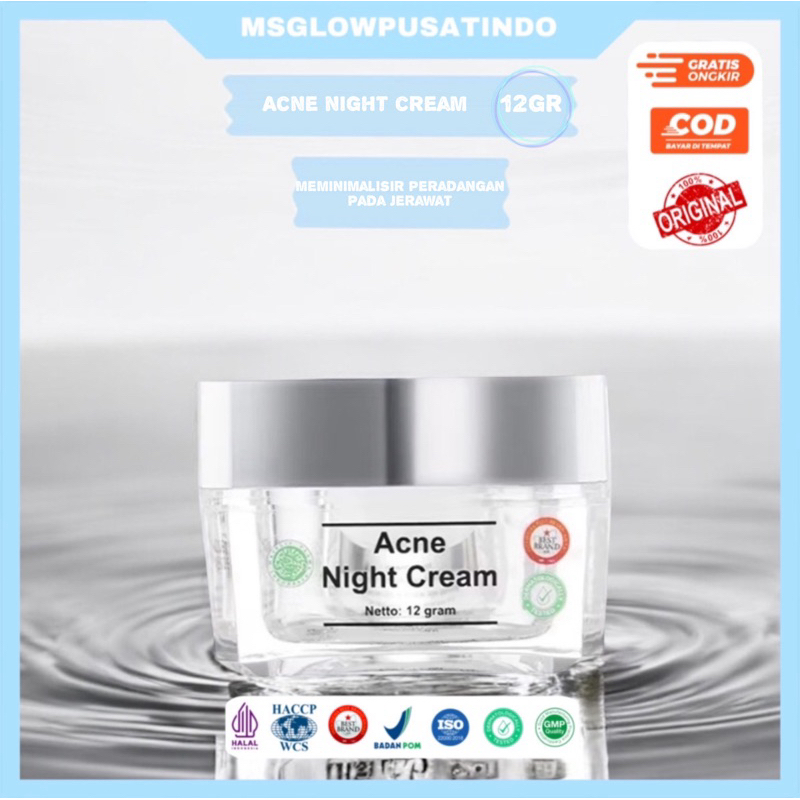 Acne Night Cream ms glow cream malam