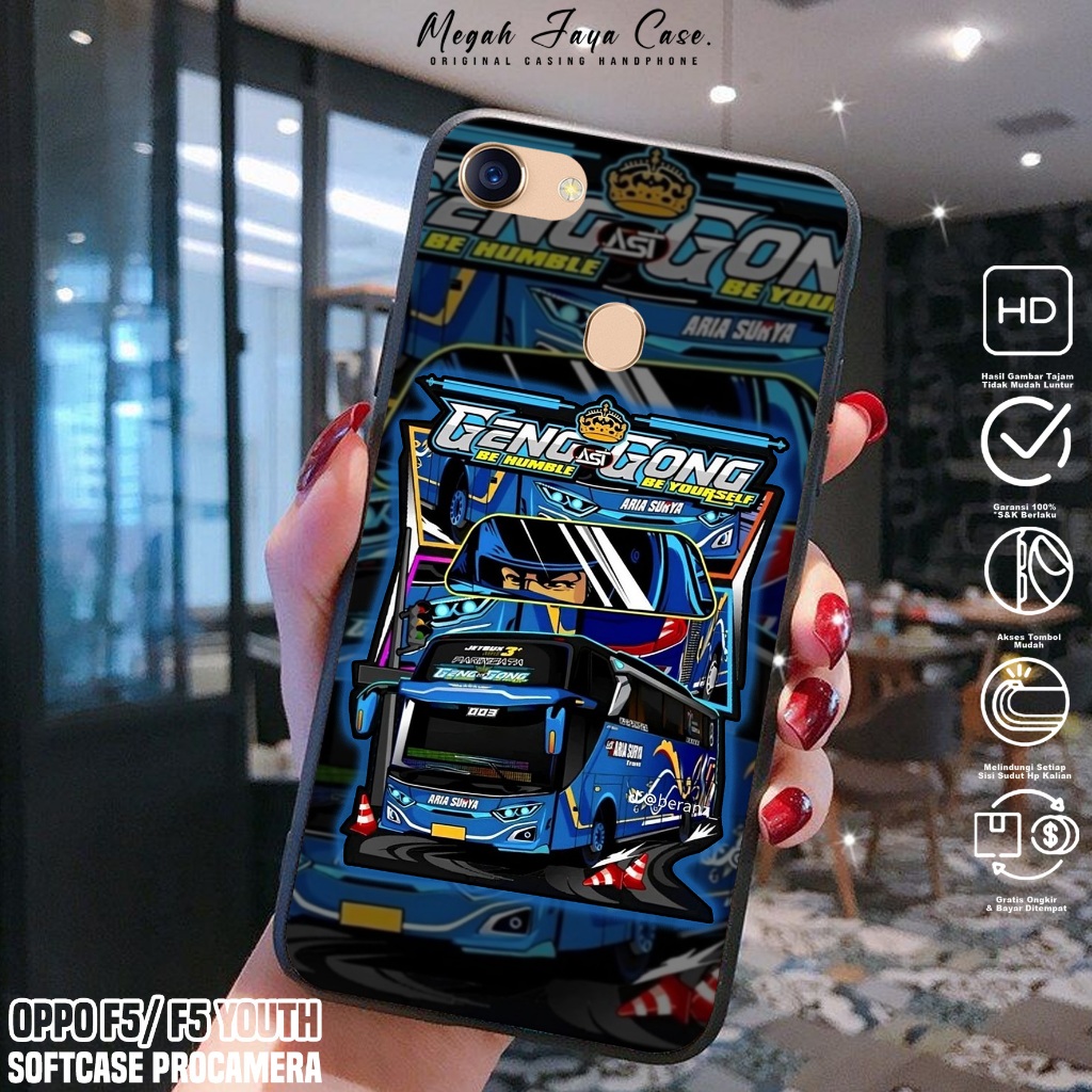 Softcase OPPO F5 / F5 YOUTH - Case Hp OPPO F5 YOUTH / F5 Motif BUS TELOLET - Casing Hp Oppo F5 -  Si