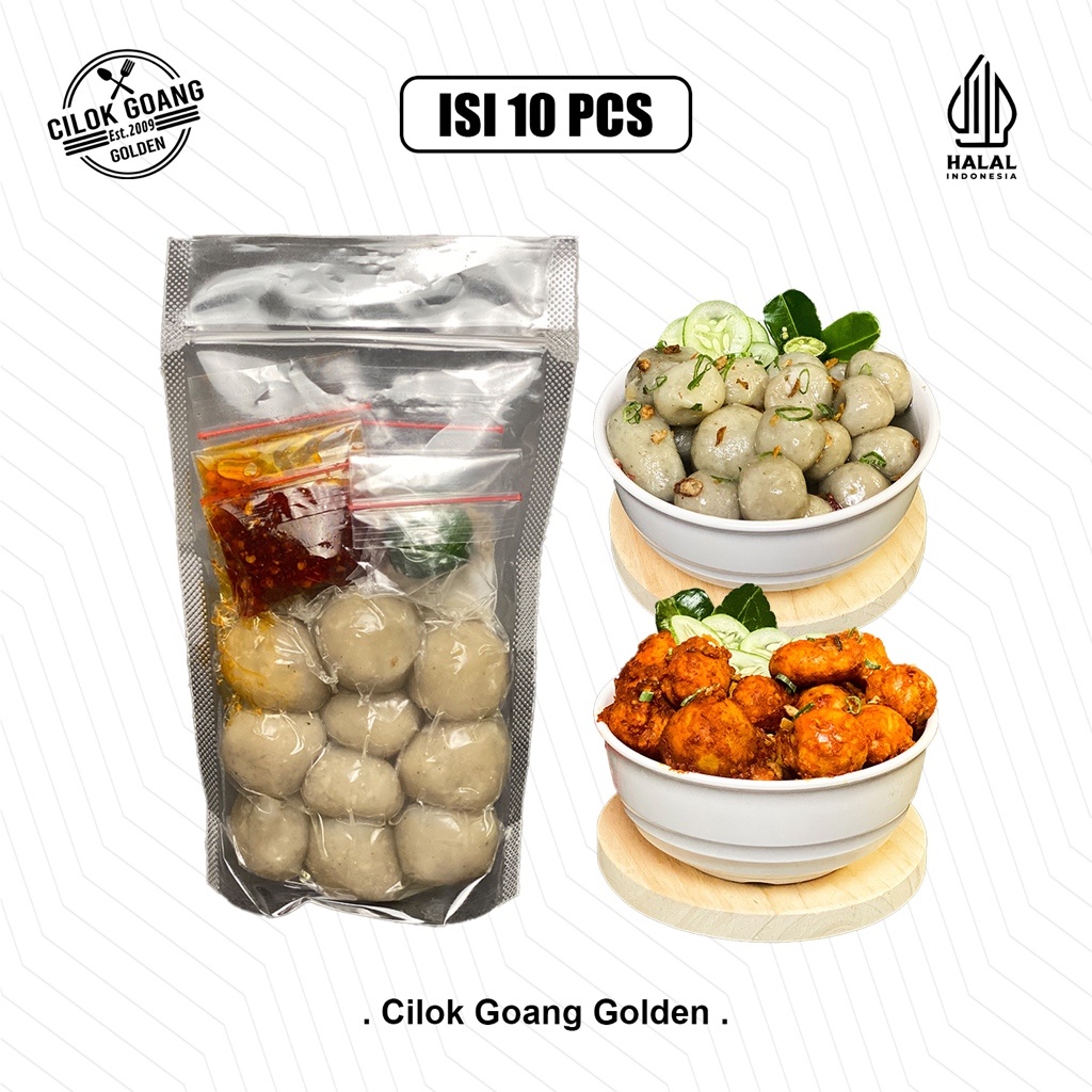 

Cilok Goang Golden Kemasan Kecil isi 10pcs Kemasan Instan Khas Tasikmalaya