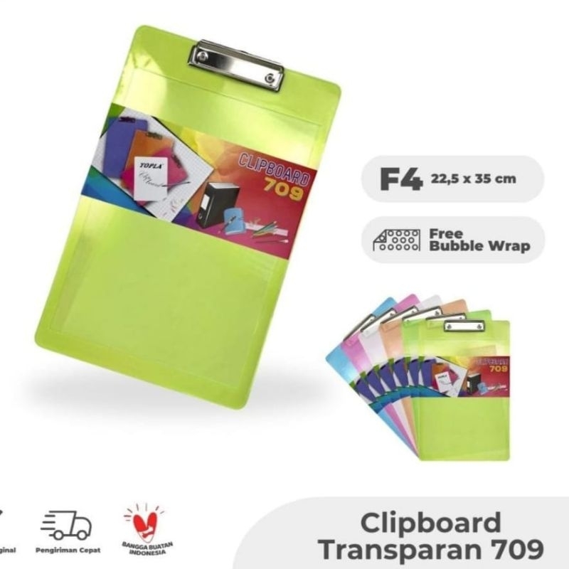 

Topla 709 clipboard F4 -alas papan ujian dan catatan berdiri warna pastel