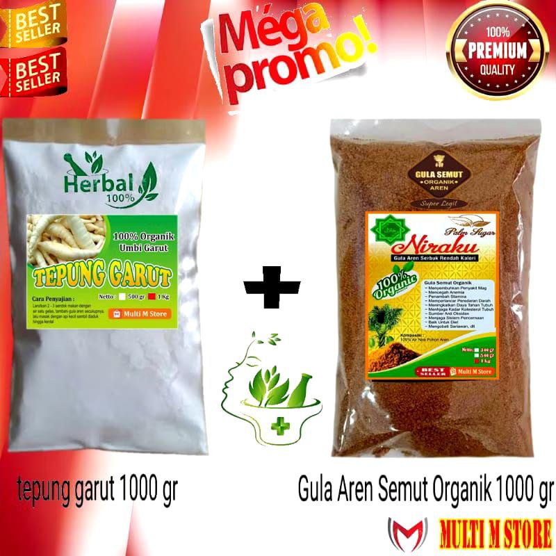 

Paket Gula Aren Semut 1 Kg | Tepung Pati Garut 1 Kg