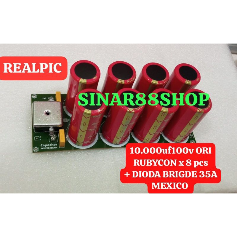 PSU 8 elco ORI RUBYCON 100v 10000uf lengkap dengan dioda bridge 35a Mexico 10000mk 10000mikro 10.000