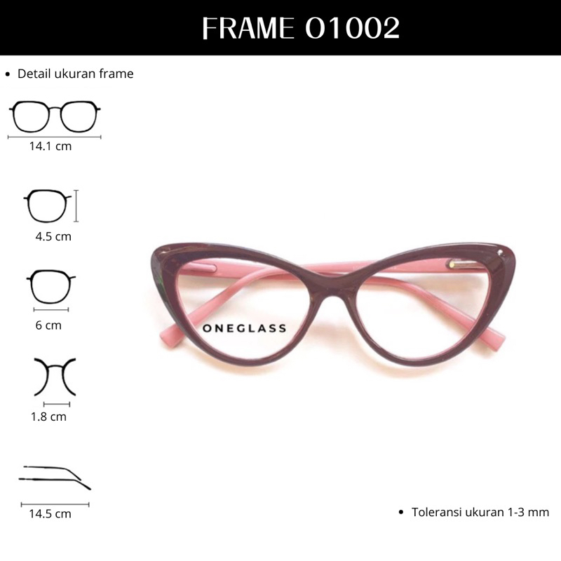 Oenglass - Frame Kacamata O1002 Cat Eye Perempuan