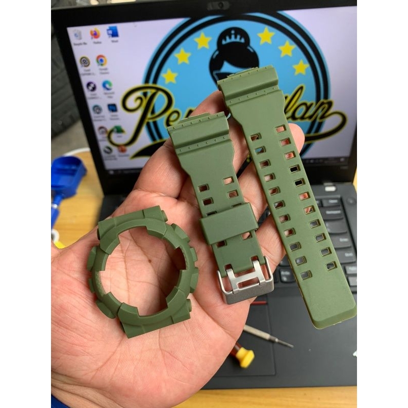 Hijau bazel jam Bezel jam tangan set g shock GA100 GA-110