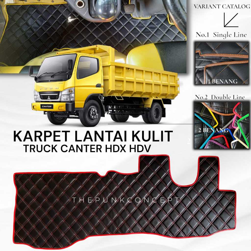 Karpet Lantai Kulit Truck CANTER Mitsubishi HDX HDV Pelindung Dasar Lantai Aksesoris Interior