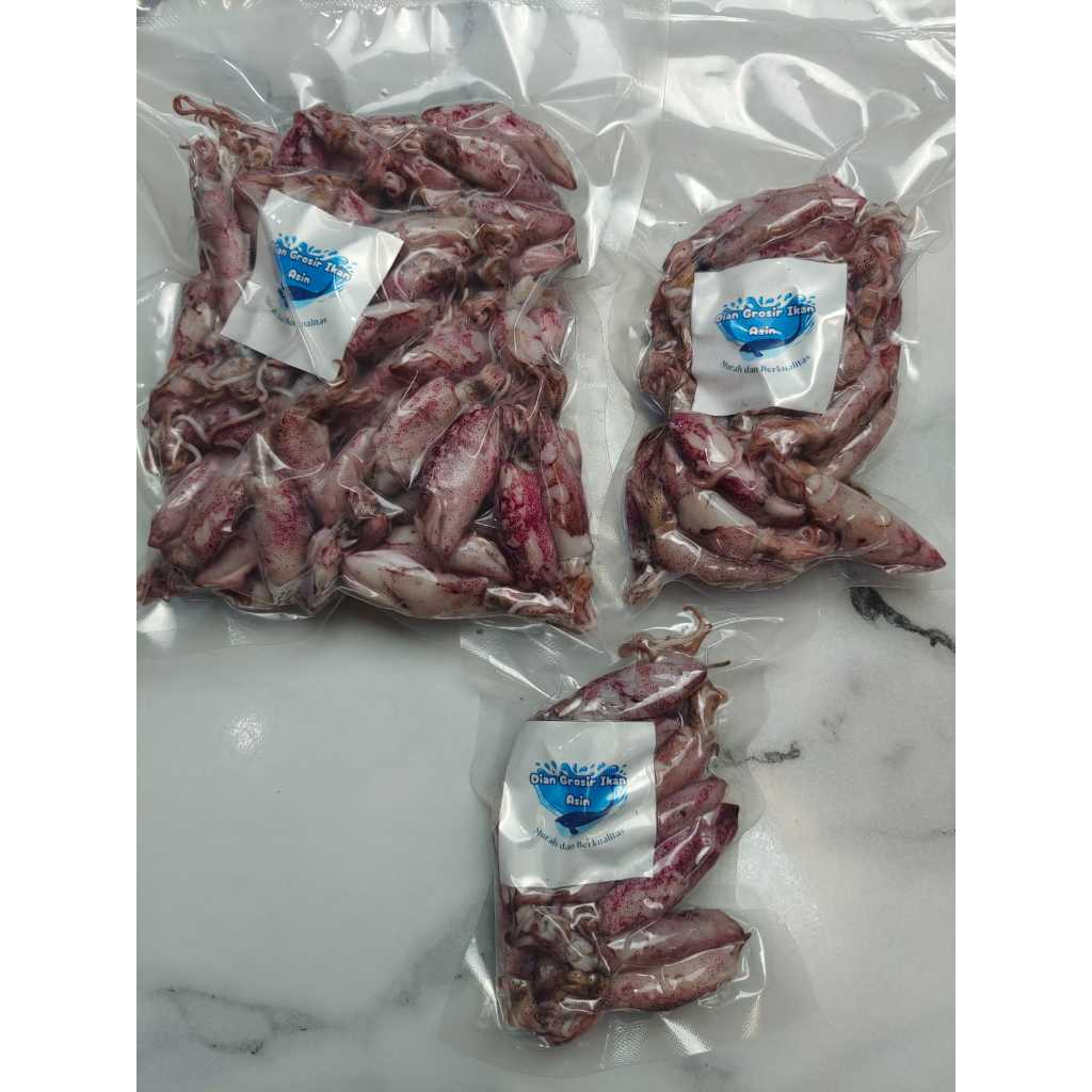 

HG Grosir Ikan Asin Dian - Ikan Asin Cumi Sontong Ukuran Sedang Berat Gram(Cumi Rebus)