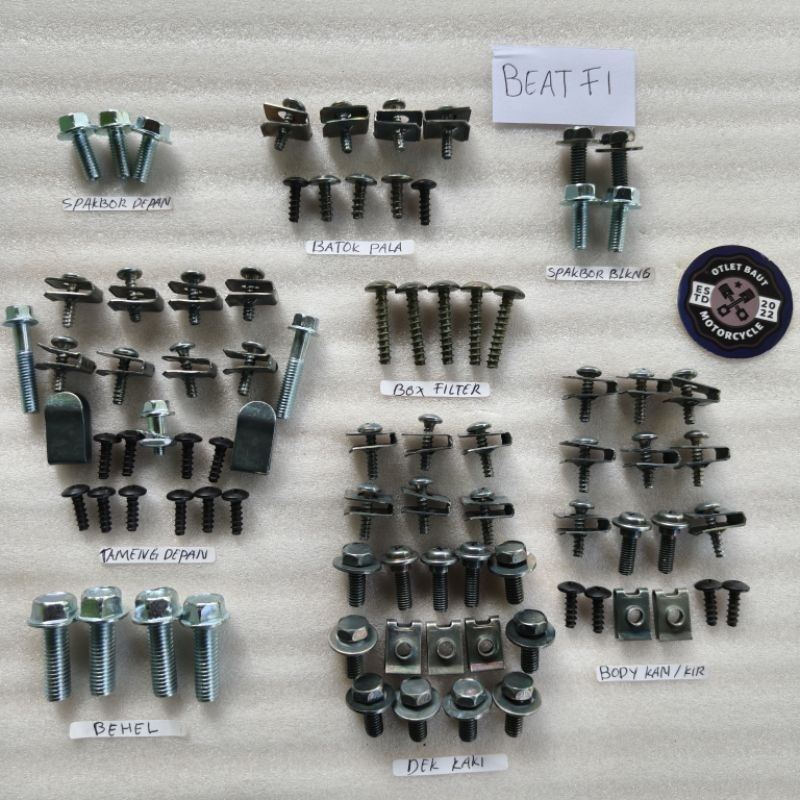 Baut Beat Fi ESP 2012-2016 Fullset Baut Motor Fullbody Baut Motor Lengkap