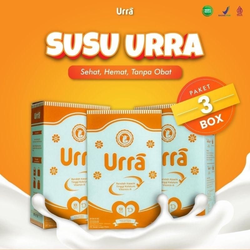 

PAKET HEMAT 3 BOX SUSU URRA ORIGINAL 100% - SUSU KAMBING SAANEN UNTUK MEMBANTU PERTUMBUHAN ANAK - SUSU KAMBING ANAK UNTUK MENAMBAH BERAT