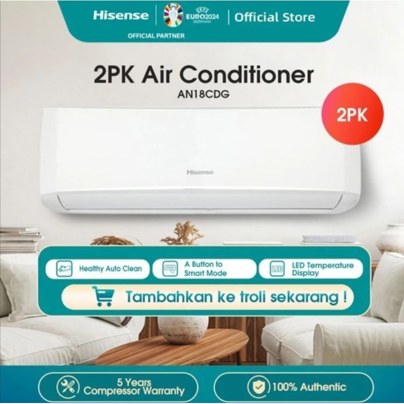 AC Hisense 2 pk AN18CDG - AN 18CDG Garansi Resmi