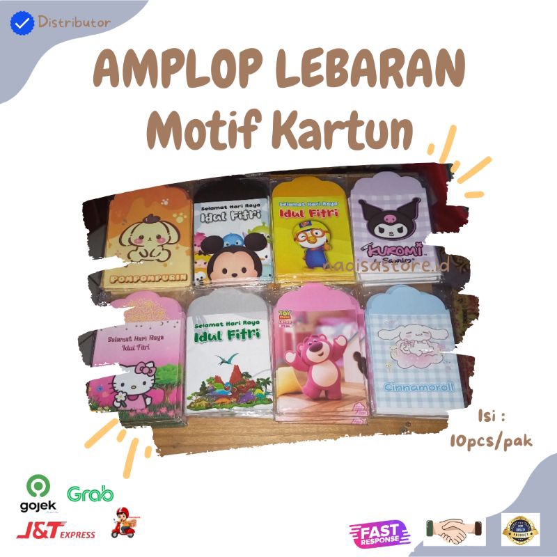 

AMPLOP LEBARANG ANGPAU UKURAN MEDIUM MOTIF KARTUN LUCU KUROMI LOTSO MICKEY CINAMON ROLL