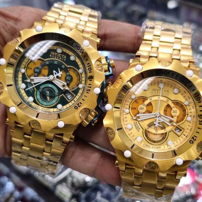 Invicta Venom Original Gold Jam Tangan Pria Free Box Ori
