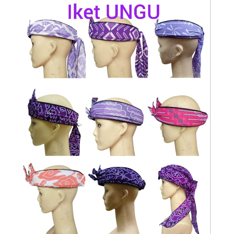 Iket kepala ungu/iket sunda cirebonan mega mendung