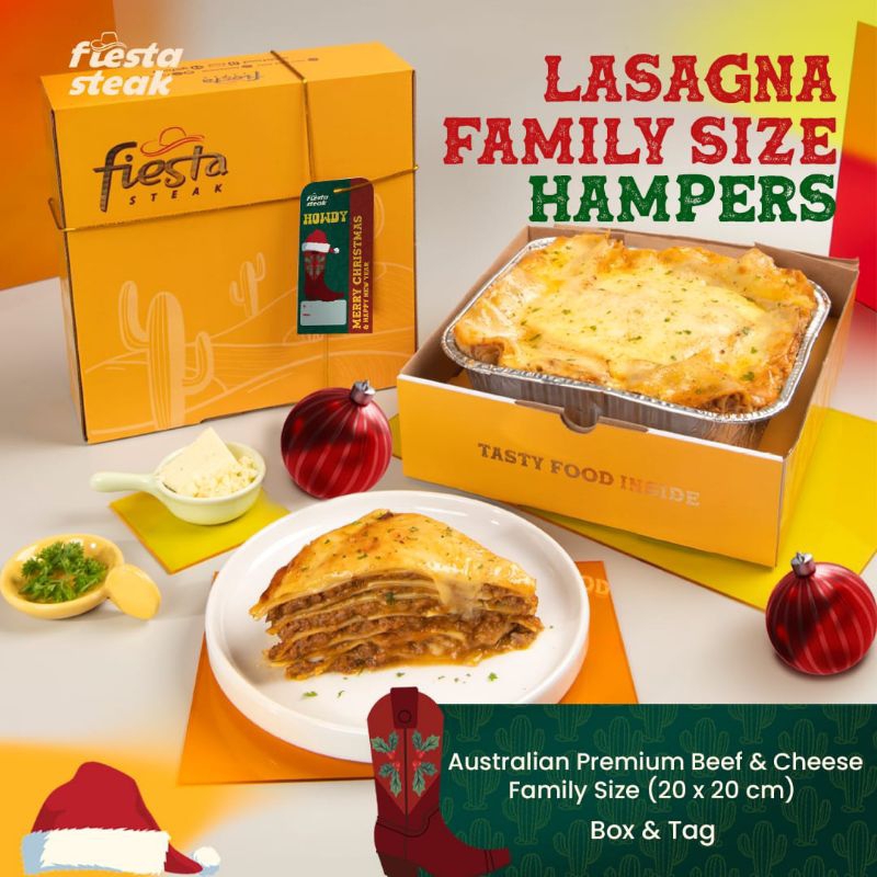 

Lasagna Family Size Hampers / Hampers Natal / Lasagna / Fiesta Steak
