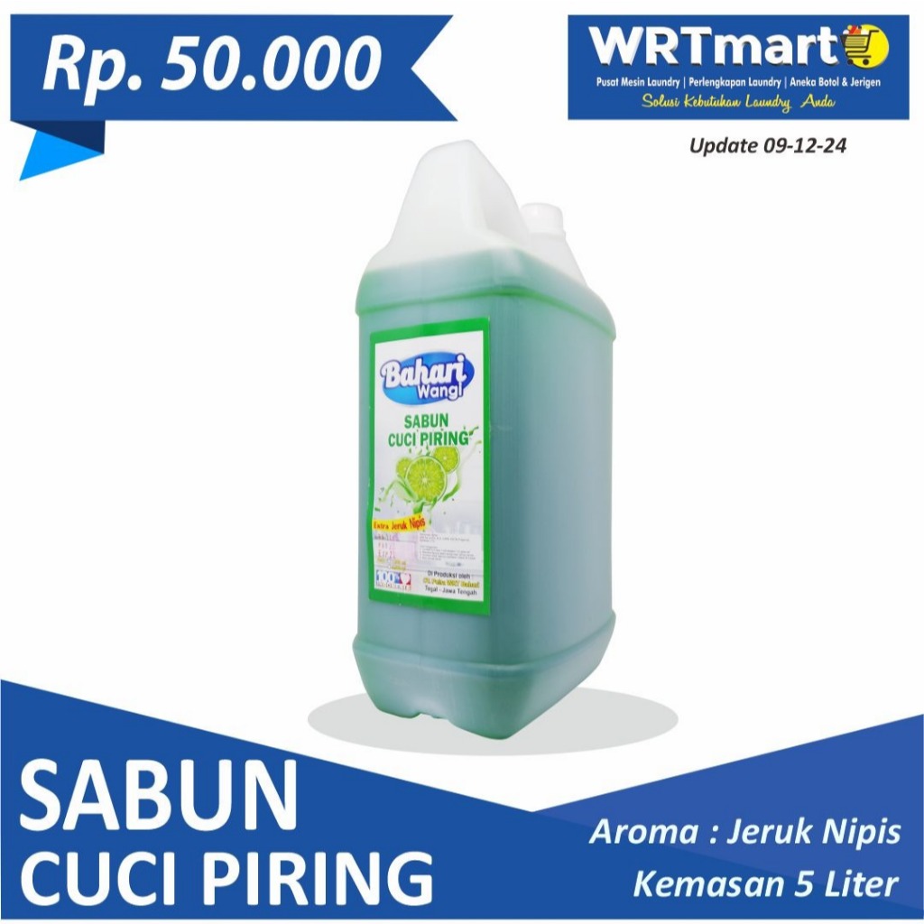 Sabun Cuci Piring Restoran Berkualitas | Sabun Cuci Piring Bahari Wangi 5 Liter | Sabun Pencuci Piri