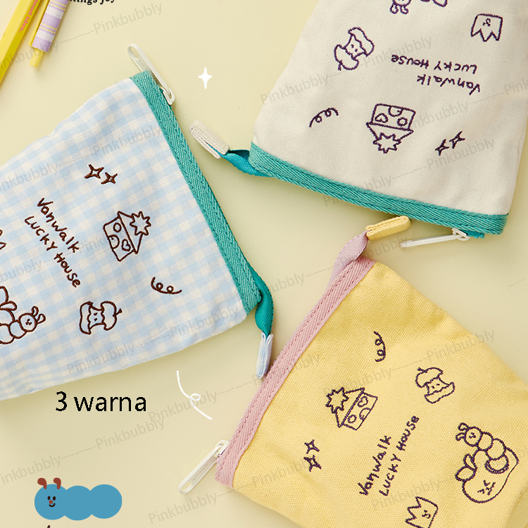 

YEN Pinkbubbly.ReadyTempat Pensil Yang Bisa Dilipat Tas Pena Tempat Pena Kreatif Tas pulpen lucu Tas