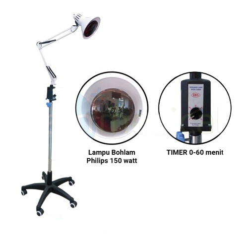 IBS Infrared Lamp / Lampu Terapi Infra Red + Standard + Timer / Infrared Lamp Mobile Standing