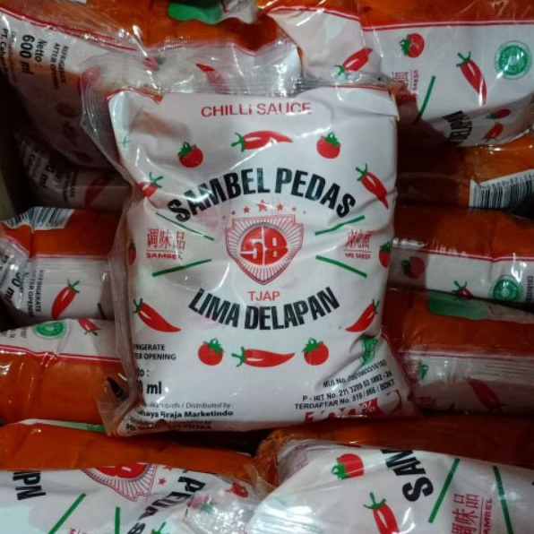 

Sambel pedas tjap lima delapan / sambal chili sauce cap lima delapan 600gr