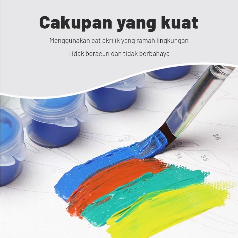 

tyvf HHTUNE Paint By Number 20x20 Diy Project Art Painting Kit Aesthetic Kanvas Lukis Tangan 1 Set