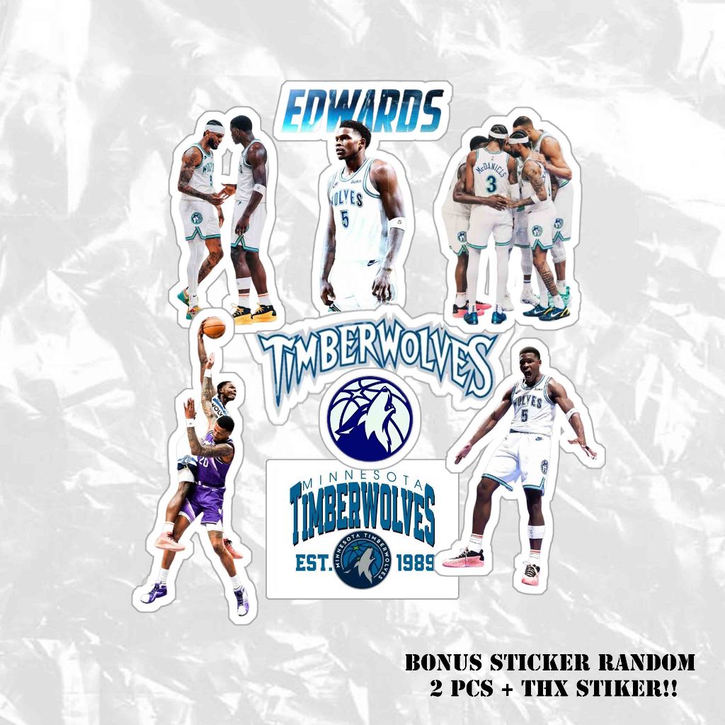 

STICKER BASKETBALL NBA, MINNESOTA TIMBERWOLVES EDITION, WOLVES STICKER WATERPROOF