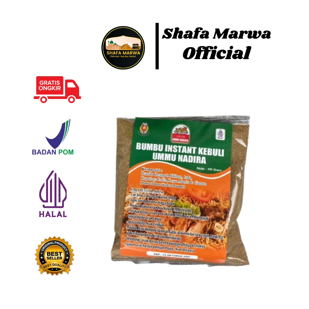 

Promo Bumbu Kebuli Ummu Nadira Bumbu Instant Nasi Kebuli, Mandhi, kabsah, Briyani, Bukhori 100 gram