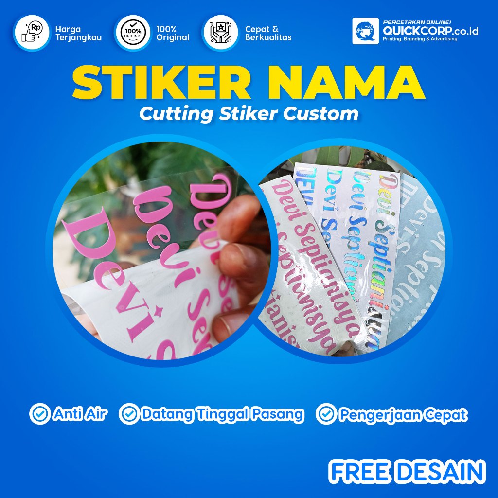 

CUTTING STIKER NAMA MURAH, STICKER NAMA, STICKER CUSTOM