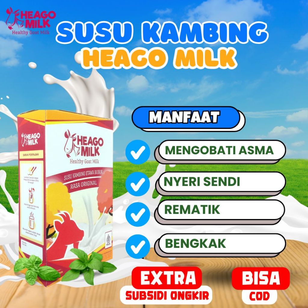 

PAKET 10 BOX SUSU KAMBING ASLI TERMURAH - Original 100% - Susu Kambing Etawa Bubuk 10 Box Rasa Original - HEAGO - DAYMILK