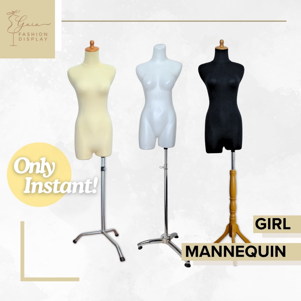 KHUSUS INSTAN Manekin Dress Making Cewe Ada Paha/Manekin Setengah Badan Plastik/Lapis Kain Patung Ma