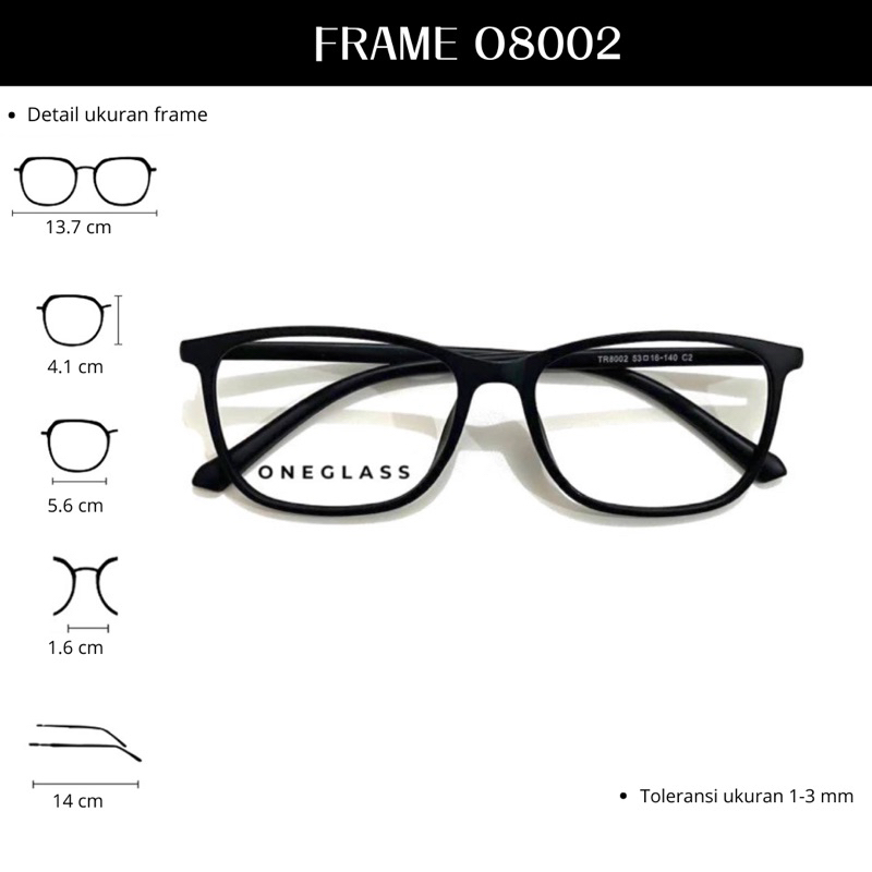 𝗢𝗻𝗲𝗴𝗹𝗮𝘀𝘀 - Frame Kacamata O8002 Unisex