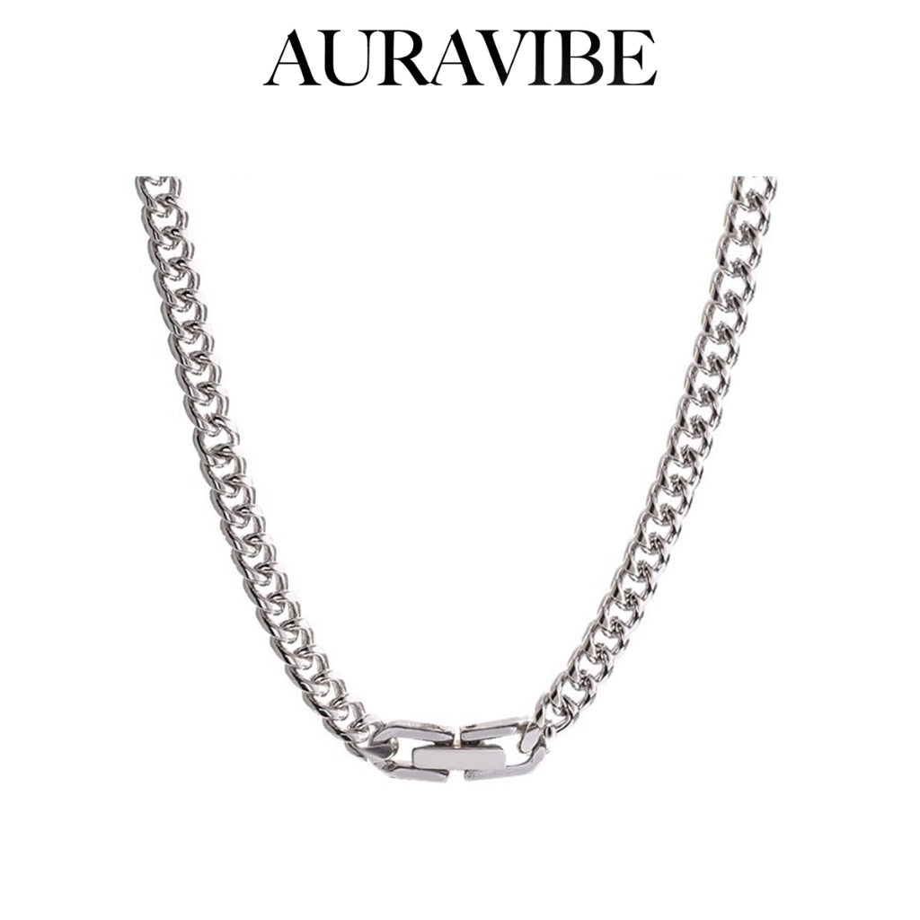 Kalung Rantai Pria dengan Liontin Sederhana - Aksesoris Fashion Pria