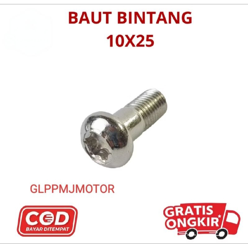 Baut Cakram L Bintang M 10x20 10x25 10x30 10x35 M10 Baud Disk