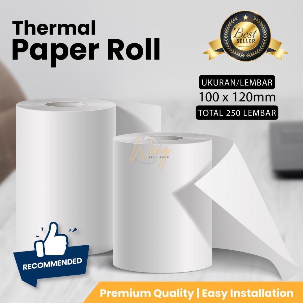 

Kertas Thermal Murah 100x120 Label Stiker Thermal Sticker Continuous Label Kertas Isi 250pcs