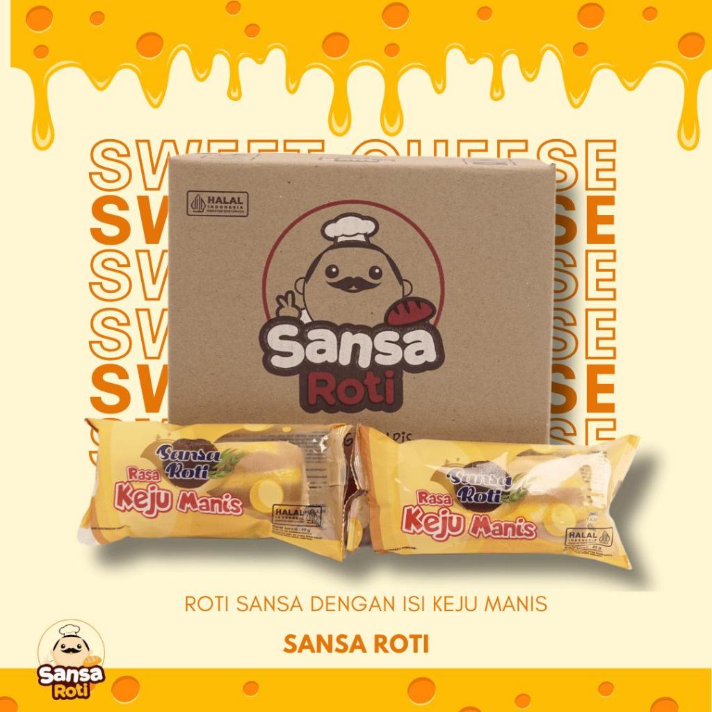 

RB Sansa Roti Rasa Keju Manis isi 15 Pcs + (FREE 3 PCS) Cemilan Roti Sweet Cheese Lembut dan Halal