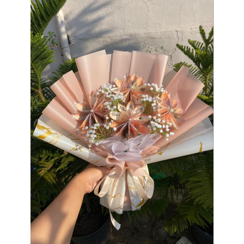 Buket Uang bentuk bunga - buket uang kincir || Buket Bunga - Wisuda - GIFT