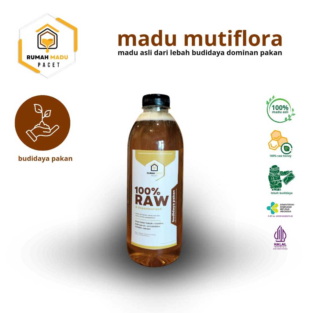 

Madu Multiflora 1Liter 100% Asli Pengganti Gula[Budidaya] | Raw Tanpa Proses Olah | Rumah Madu Pacet