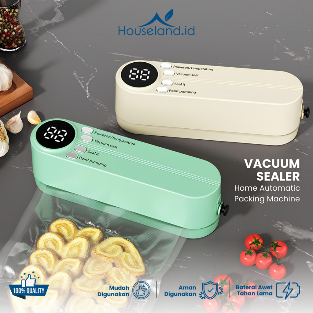 Mesin Penyegel Makanan Plastik Portabel Mini Otomatis dengan Penyedot Debu - Sealer