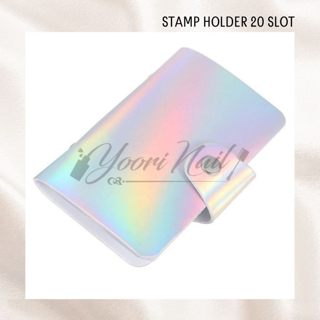 

Stamp holder 20 slot stamping nail art album stamping plate nails buku binder hologram penyimpan sticker stiker sleeve book