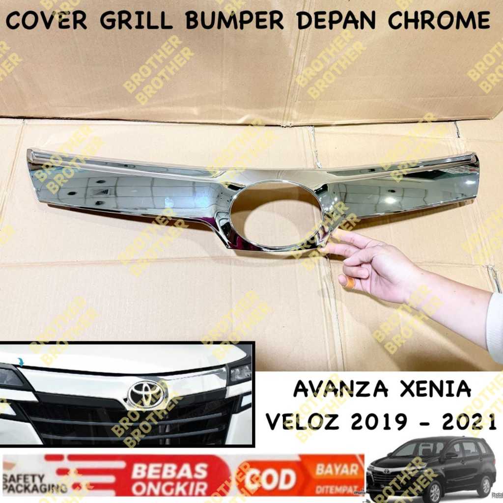 Cover Grill Bumper Depan Avanza Xenia Veloz 2019 2020 2021 Chrome
