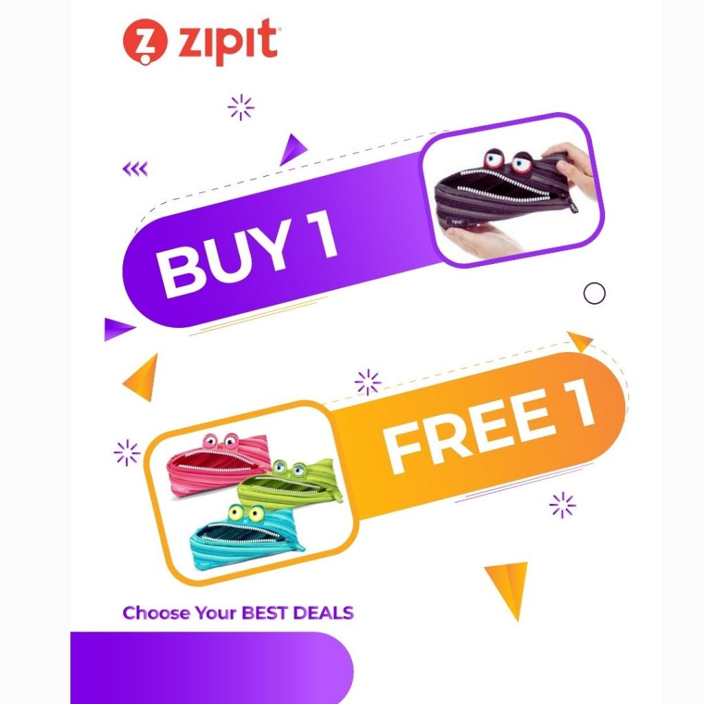 

TWIN PACK (BUY 1 GET 1 FREE) Zipit Wildings Pouch - Hitam