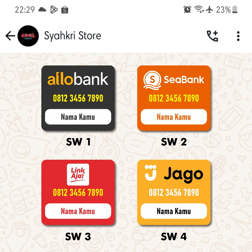 Jasa Buat Sticker Whatsapp | Sticker Rekening Bank Custom