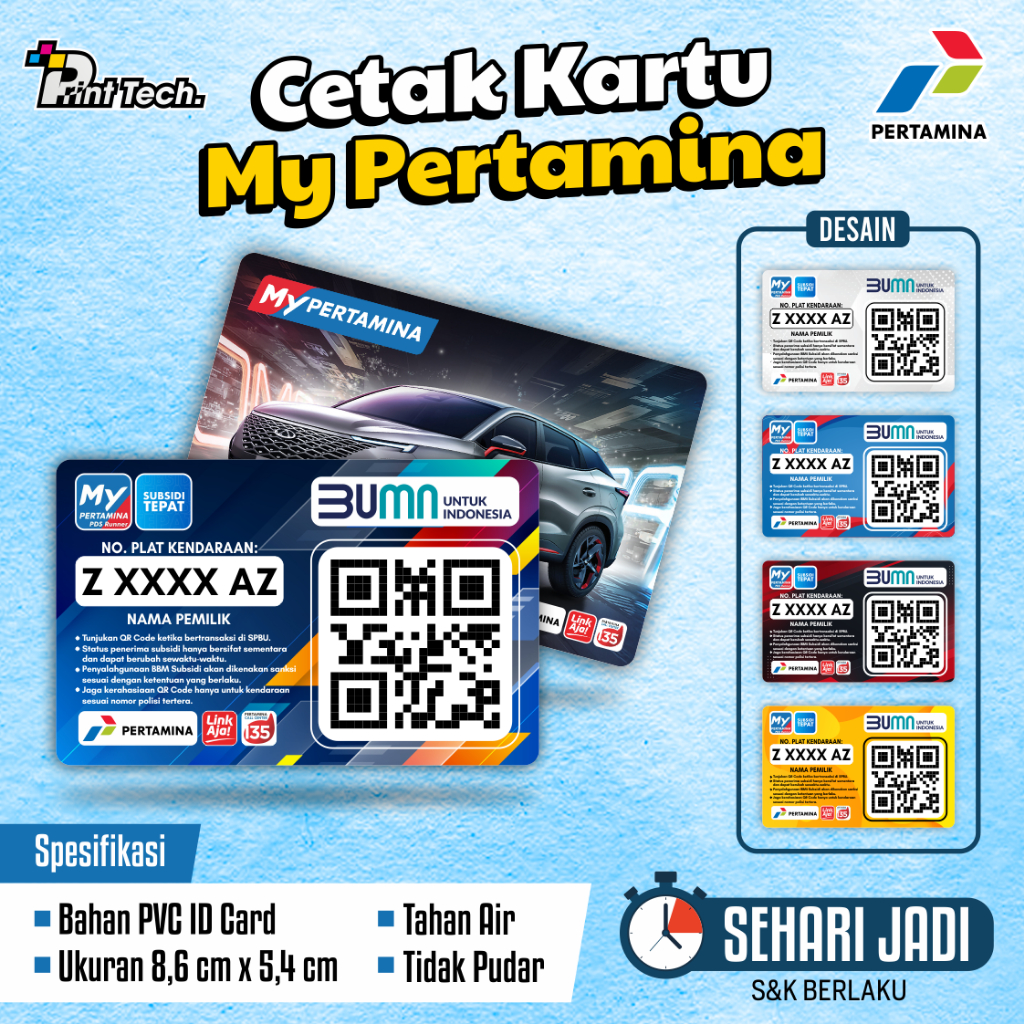 

Cetak Kartu Barcode My Pertamina Custom Foto