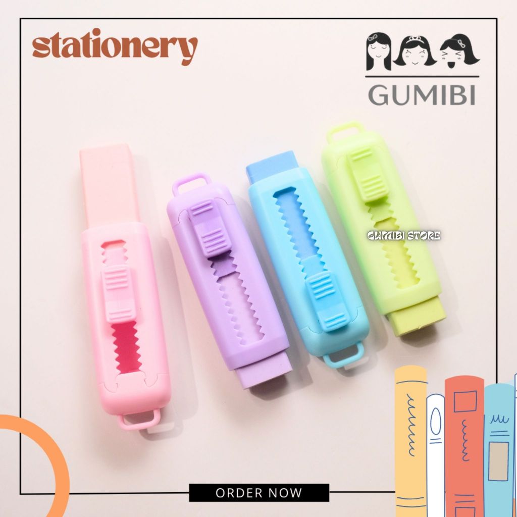 

PENGHAPUS CUTTER PASTEL SLIDING ERASER PENGHAPUS STIP DORONG PENGHAPUS MAKARON DORONG LUCU TERMURAH